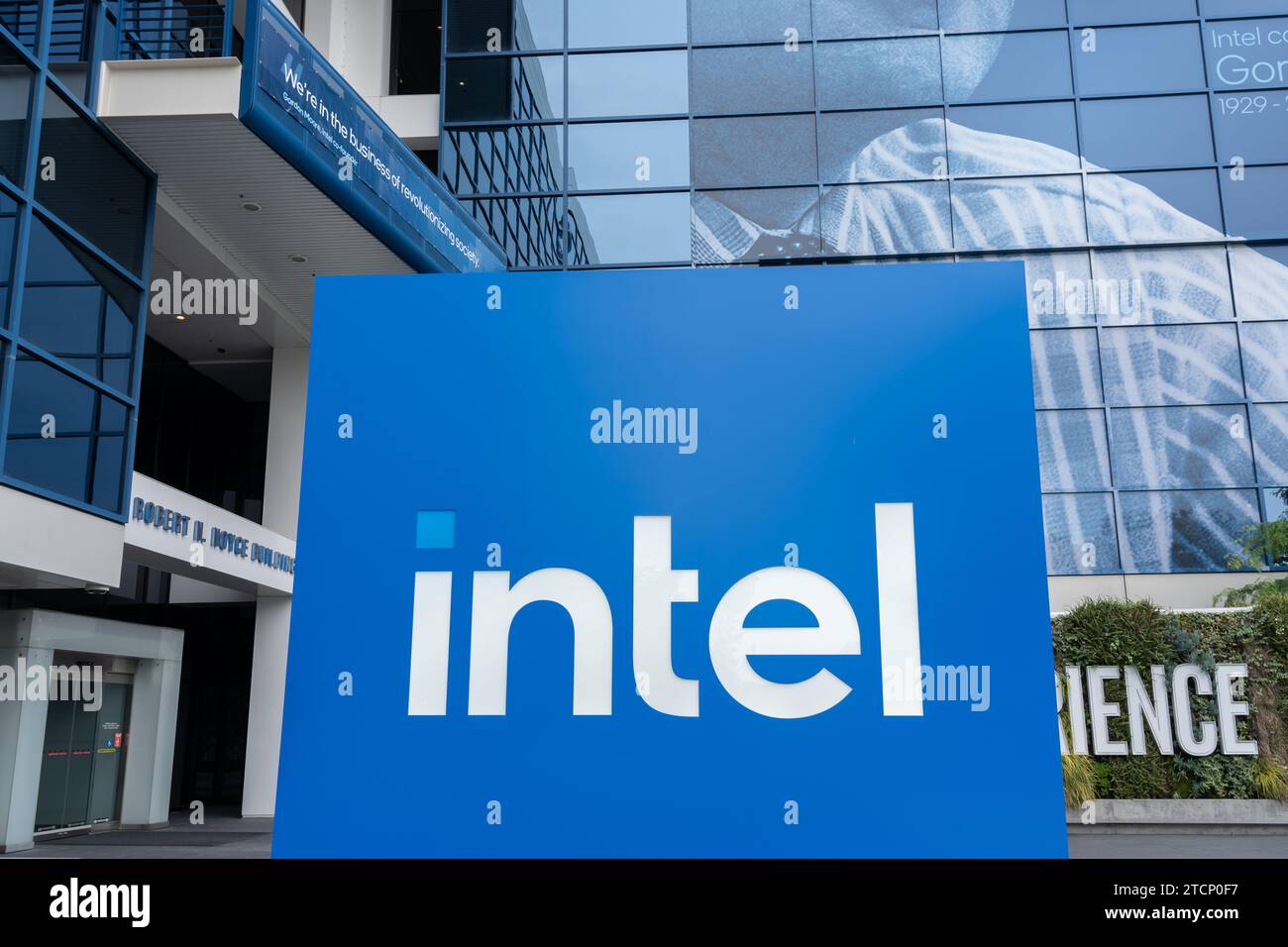 Sede centrale Intel nella Silicon Valley, Santa Clara, California, USA Foto Stock