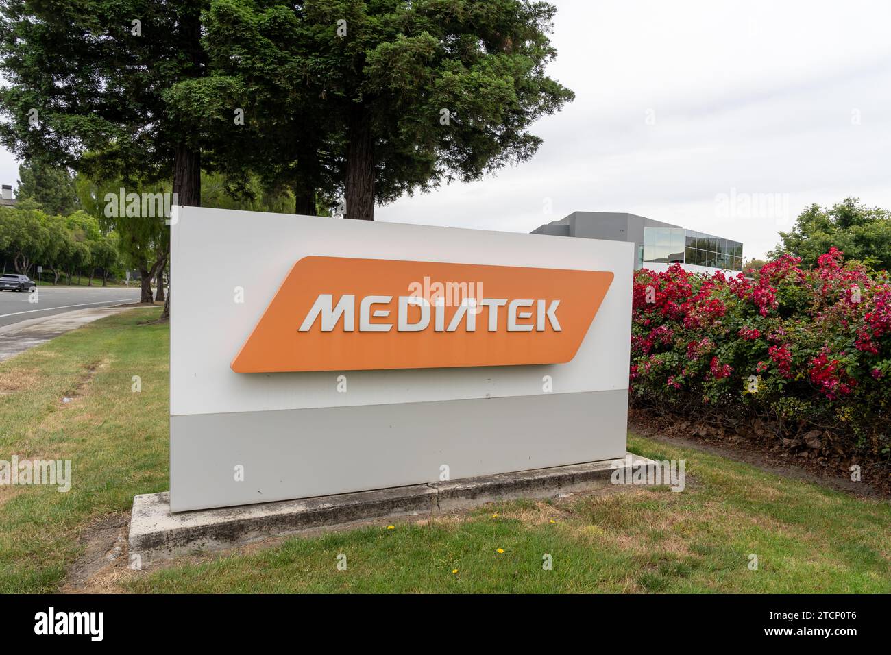Cartello MediaTek Ground presso l'ufficio MediaTek North America a San Jose, California, USA Foto Stock