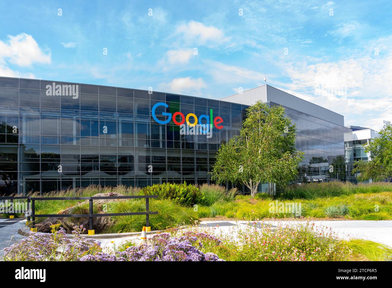 Googleplex nella Silicon Valley, Mountain View, California, USA Foto Stock