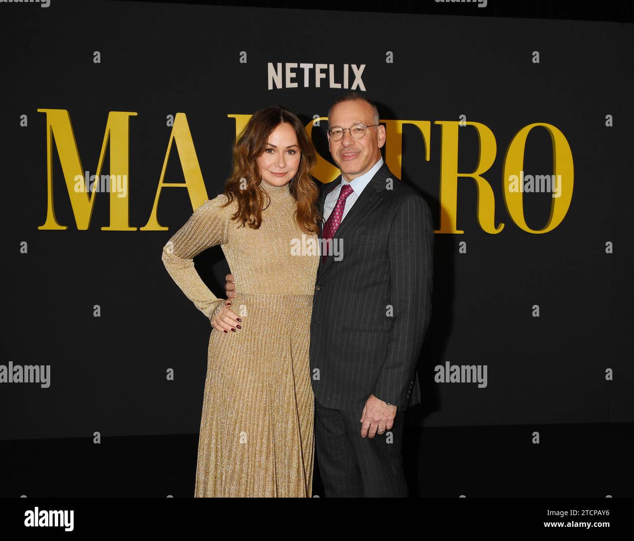 LOS ANGELES, CALIFORNIA - 12 DICEMBRE: (L-R) Kristie Macosko Krieger e Mark Krieger partecipano al concorso fotografico "Maestro" di Netflix a Los Angeles presso l'Accademia Foto Stock