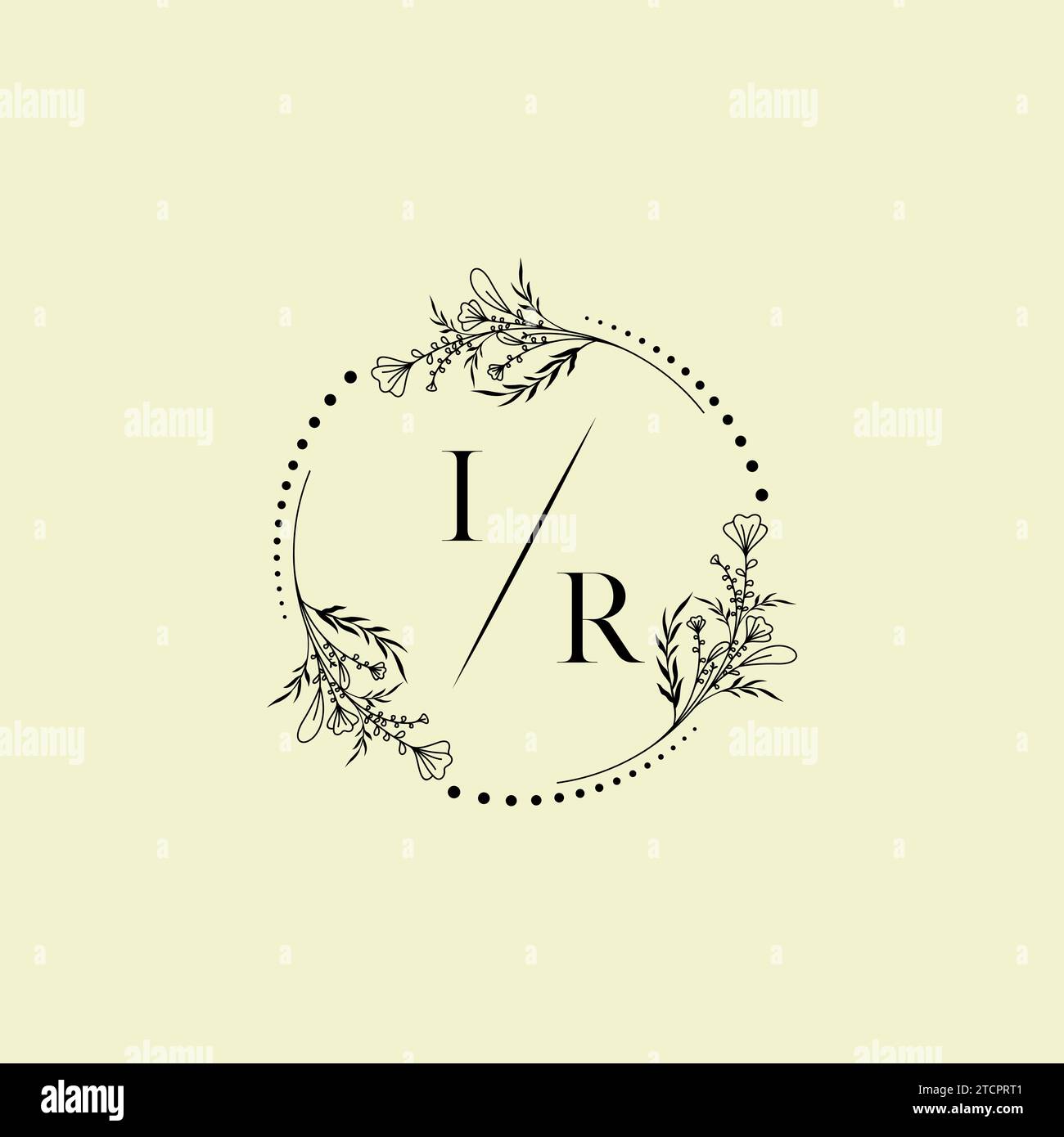 Lettere iniziali del logo di matrimonio IR in un design professionale di alta qualità che si adatta bene a qualsiasi supporto di stampa Illustrazione Vettoriale