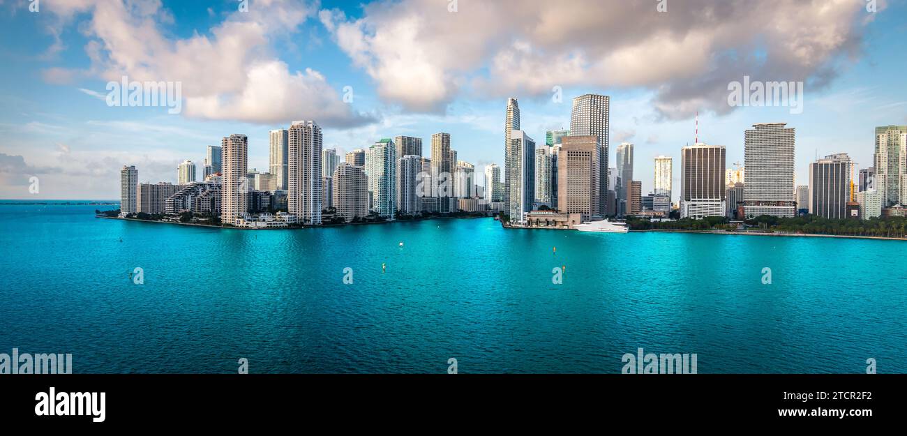 Skyline della città di Miami, Florida. Vista panoramica. Foto Stock