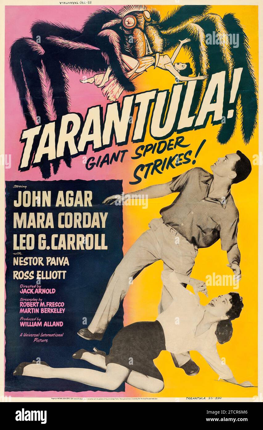 Tarantula (Universal International, 1955) Giant Spider Strikes - fantascienza, terrore, horror - poster del film - John Agar, Mara Corday, Leo G Carroll Foto Stock