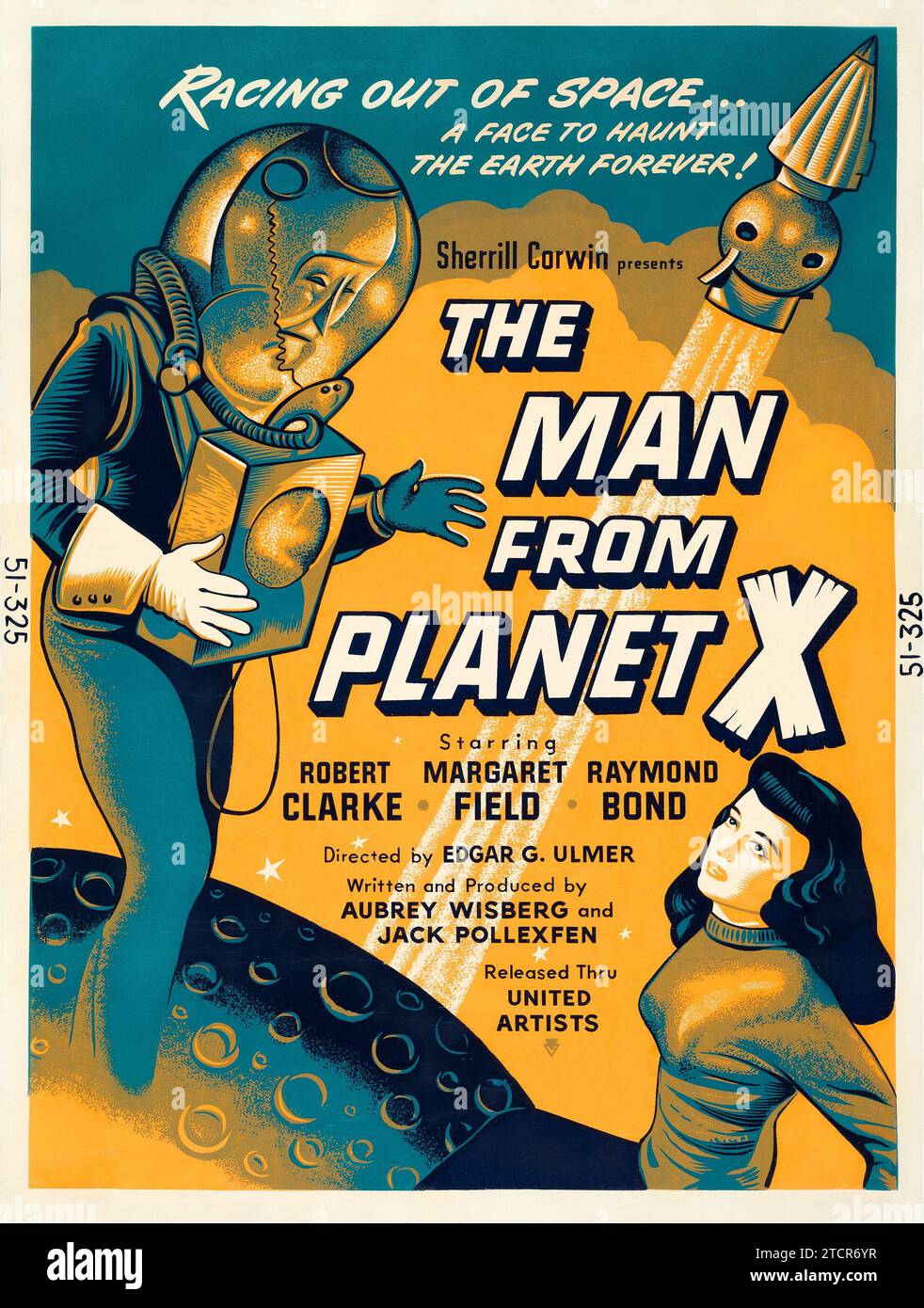 The Man from Planet X (United Artists, 1951) - poster di film vintage degli anni '1950 - horror - fantascienza - mostro Foto Stock