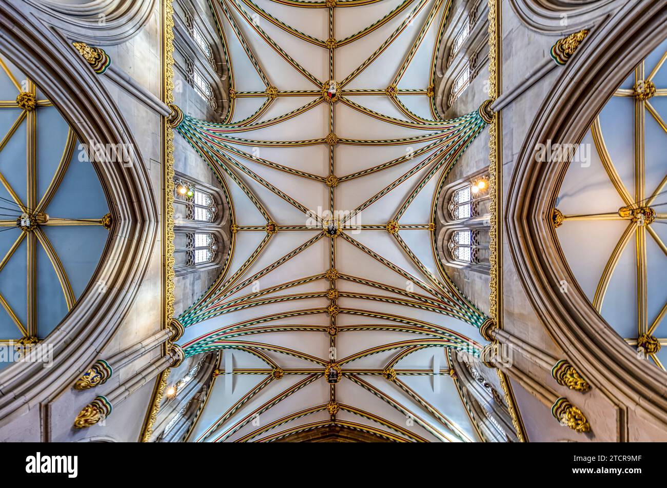 Soffitto (nave) della Cattedrale di Blackburn, Lancashire Foto Stock