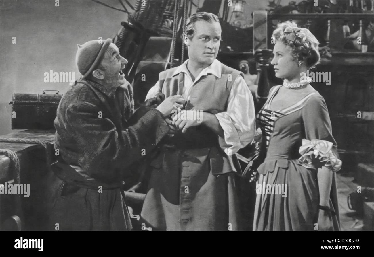 Walter Brennan, Bob Hope e Virginia Mayo sono i protagonisti di Princess and the Pirate (1944). In questa avventura comica, Hope interpreta un vigliacco attore che viene coinvolto in una trama pirata, con Mayo che interpreta l'affascinante principessa che intende salvare. Foto Stock