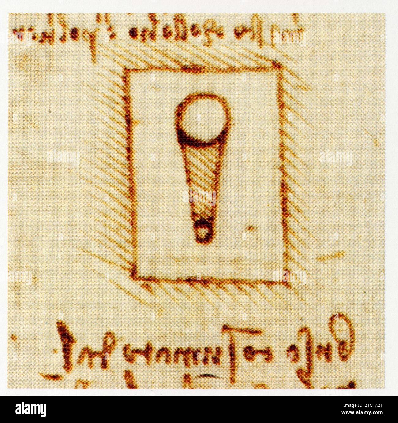 Leonardo da Vinci.1452-1519.Usure des axes et des supports. Trou créé par l'axe qui travaille à l'intérieur. Foto Stock