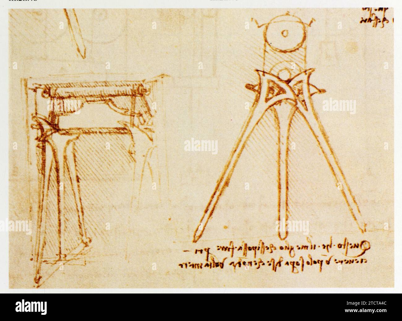 Leonardo da Vinci.1452-1519.supporto à trois secteurs de disque. Foto Stock