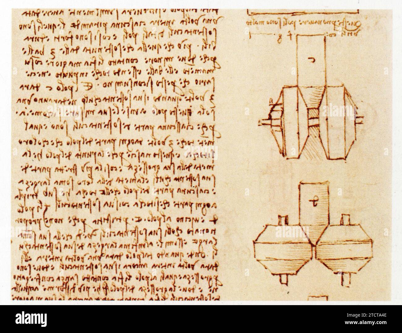 Leonardo da Vinci.1452-1519.Support à rouleaux cellulari tronconiques. Foto Stock