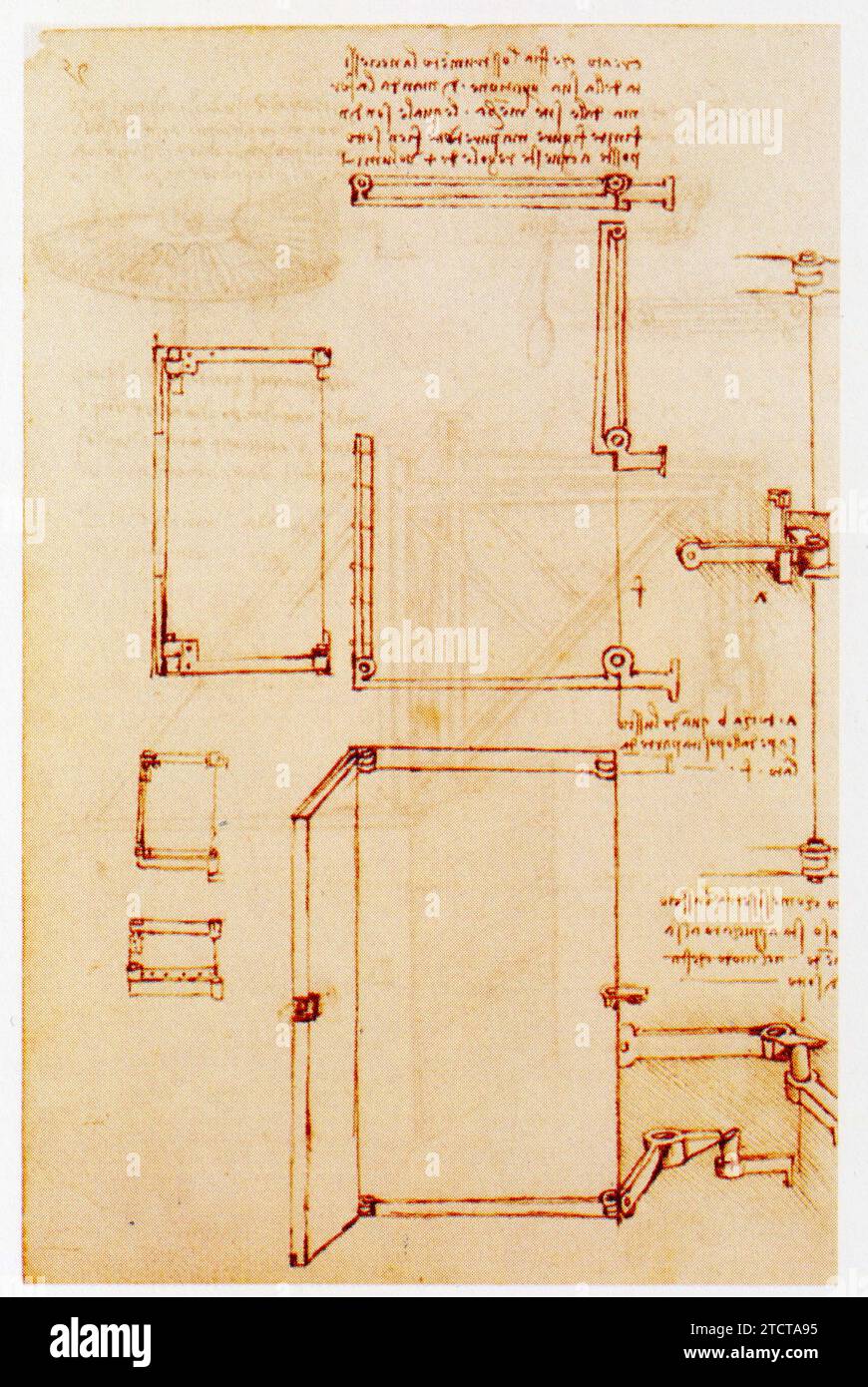 Leonardo da Vinci.1452-1519.Charnières de portes. Foto Stock