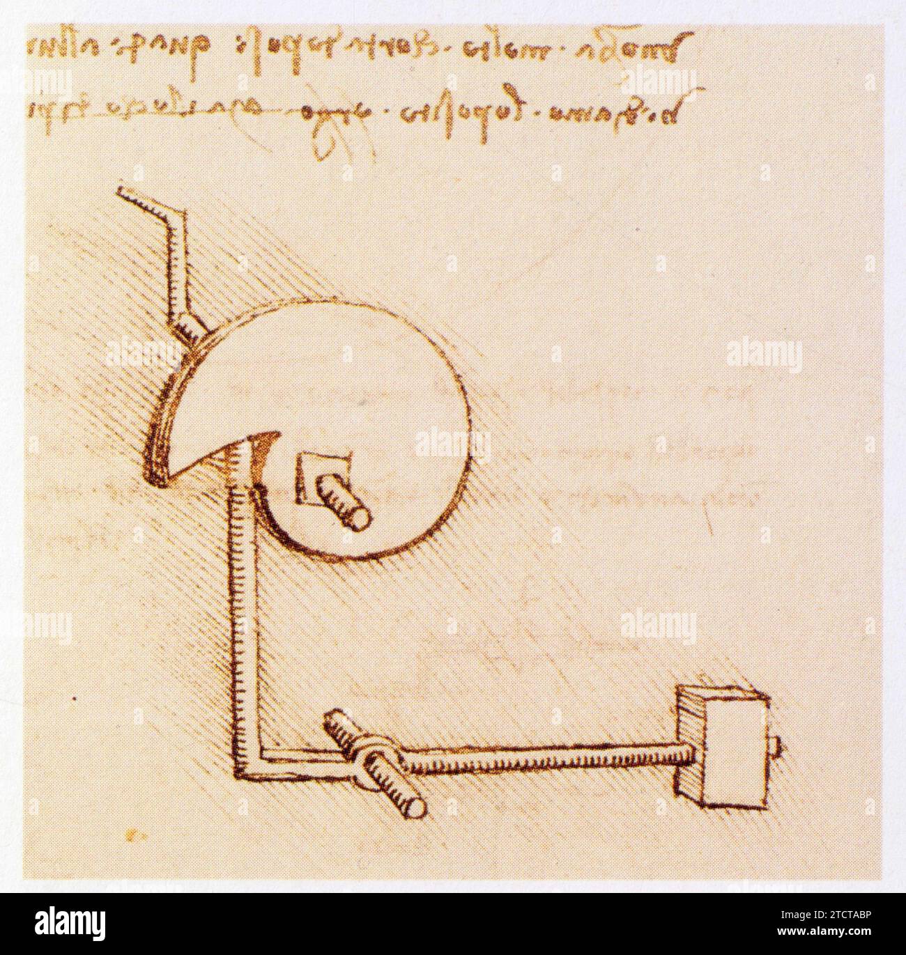 Leonardo da Vinci.1452-1519.Marteau actionné par un extentrique à è venuto. Foto Stock