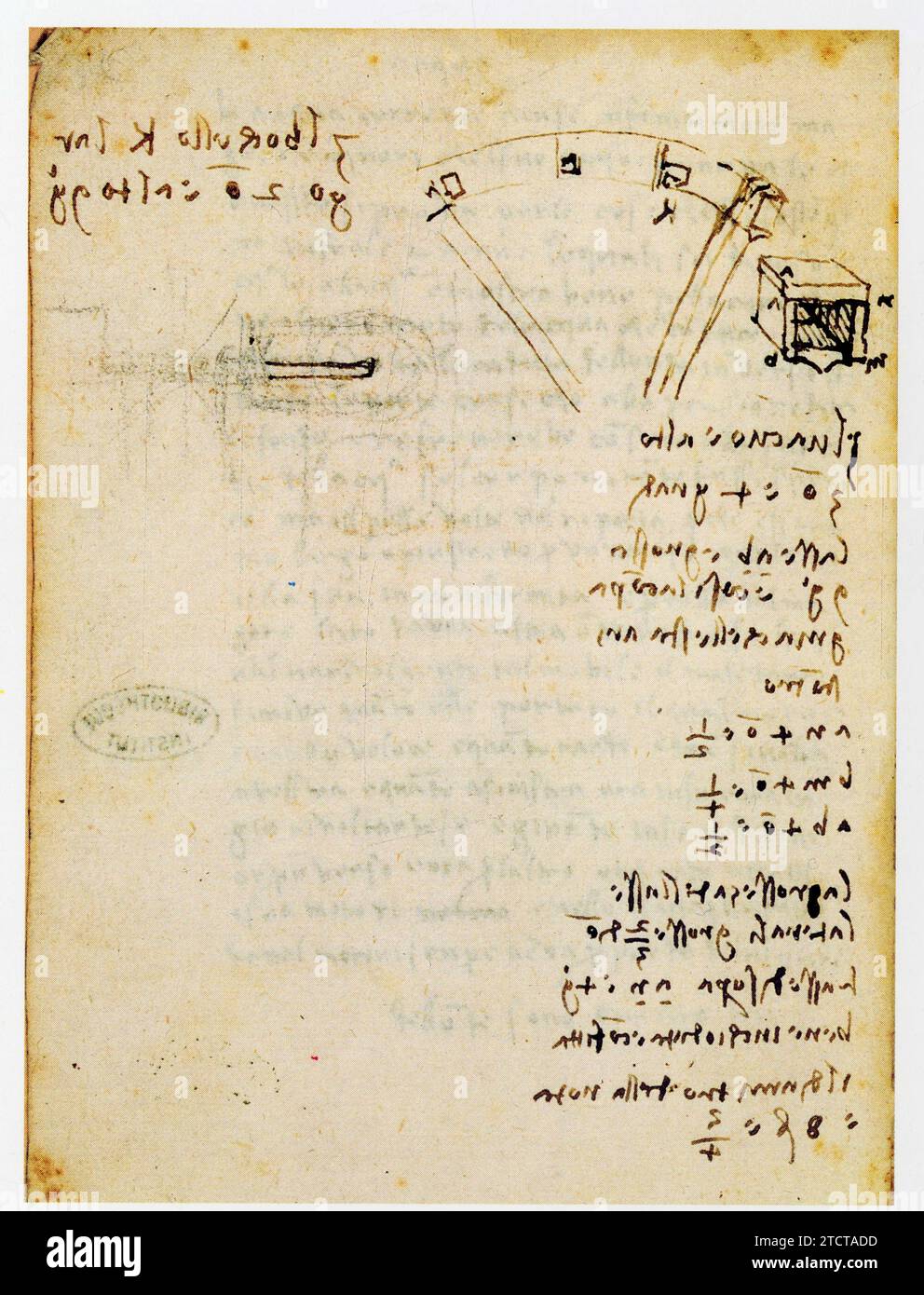 Leonardo da Vinci.1452-1519.Roue à augets. Etude pour un compteur d'eau à débit constant. Foto Stock