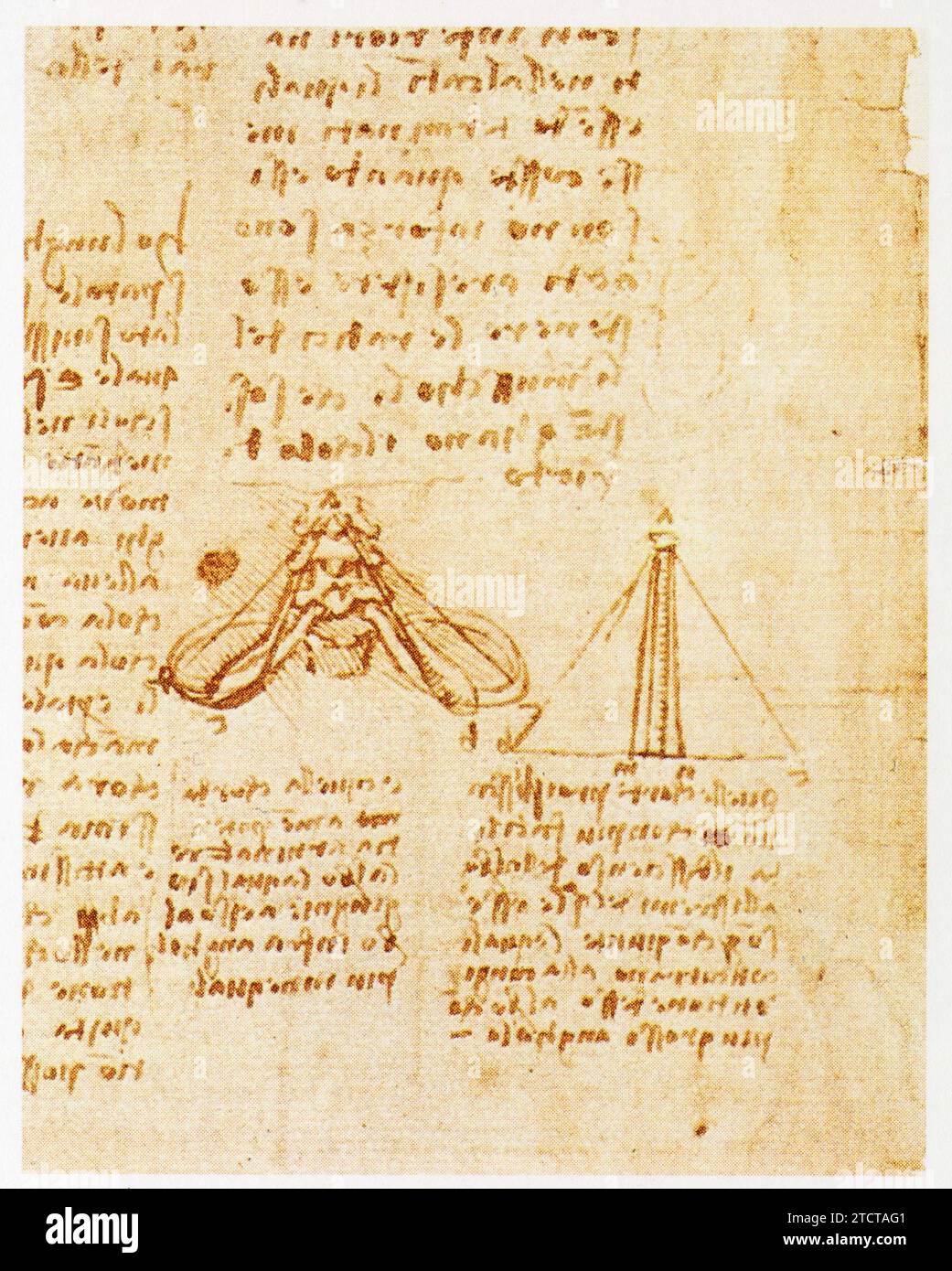 Leonardo da Vinci.1452-1519.étude du mécanisme de la respiro. Foto Stock