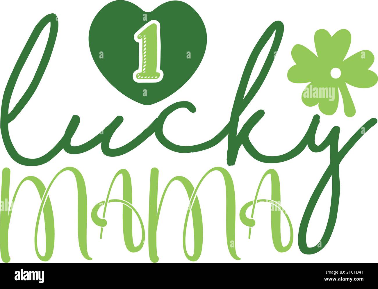 Una Lucky Mama, graziosi design SVG Illustrazione Vettoriale