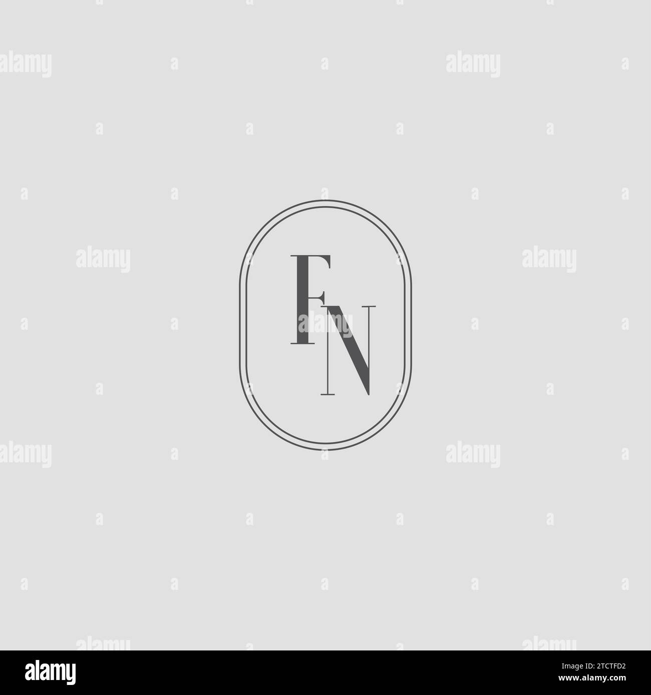 Monogramma iniziale del matrimonio FN logo grafico vettoriale Illustrazione Vettoriale
