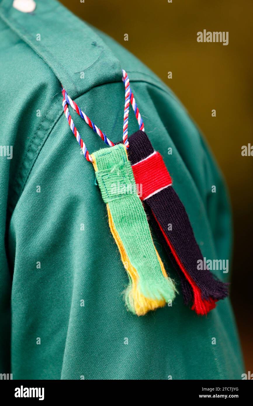 Classica uniforme da boy scout. Dettagli. Francia. Foto Stock