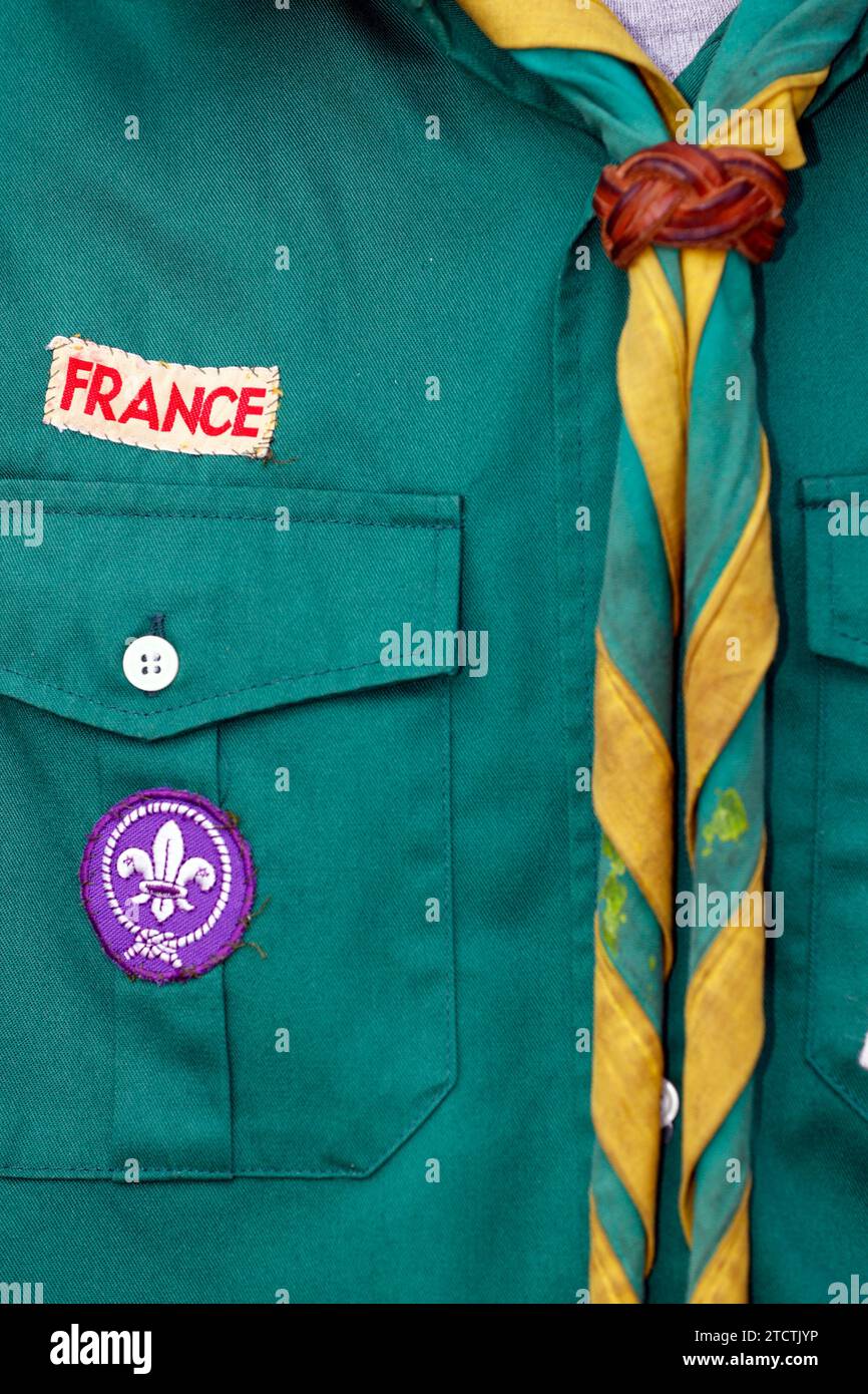 Classica uniforme boy scout con colletto. Francia. Foto Stock