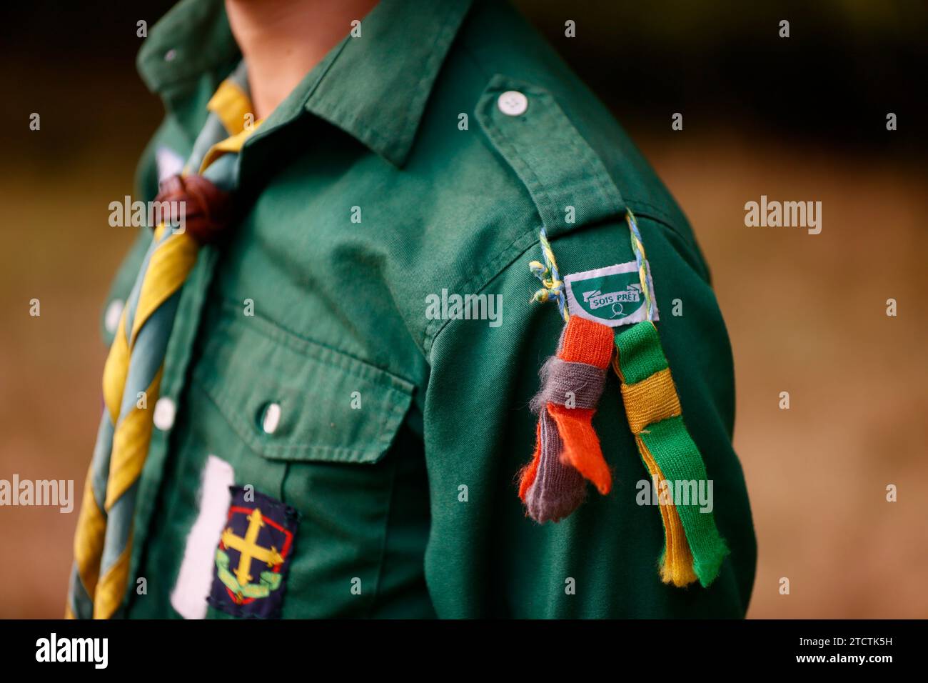 Classica uniforme boy scout con colletto. Francia. Foto Stock