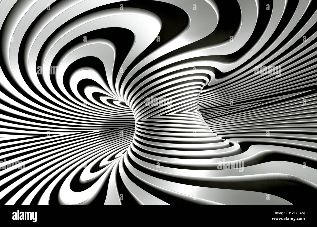 Tunnel astratto o foro infinito in concetto di vertigine Foto Stock