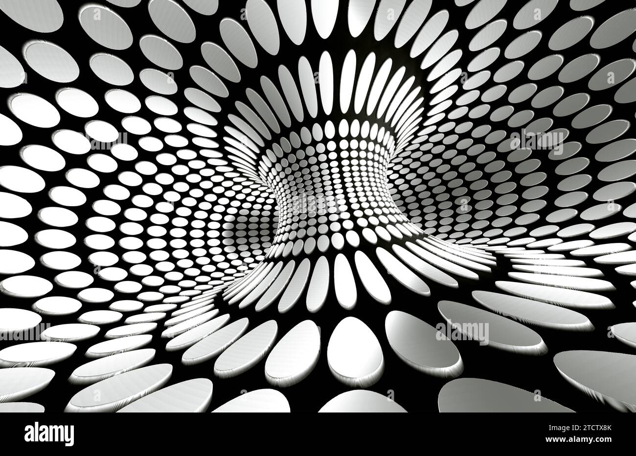 Tunnel astratto o foro infinito in concetto di vertigine Foto Stock