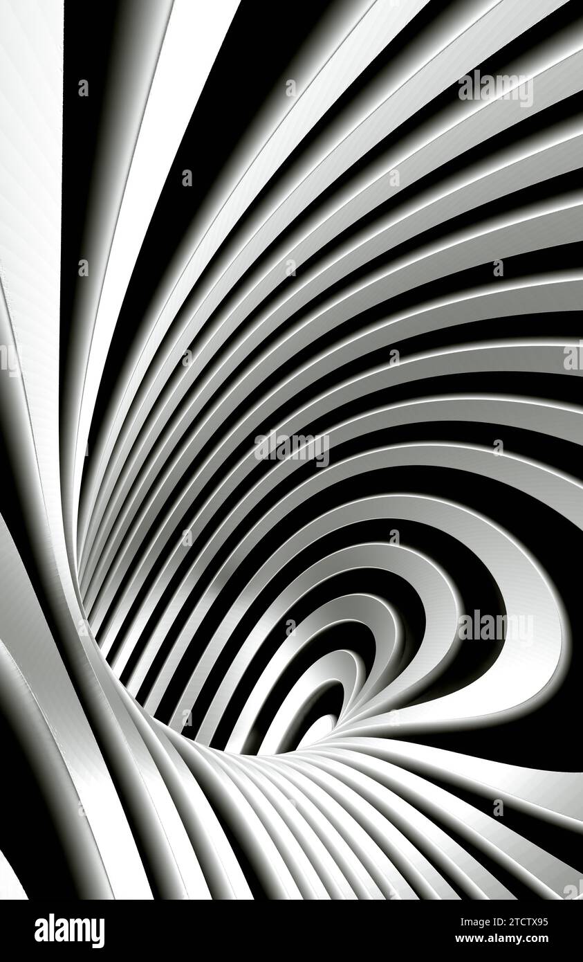 Tunnel astratto o foro infinito in concetto di vertigine Foto Stock