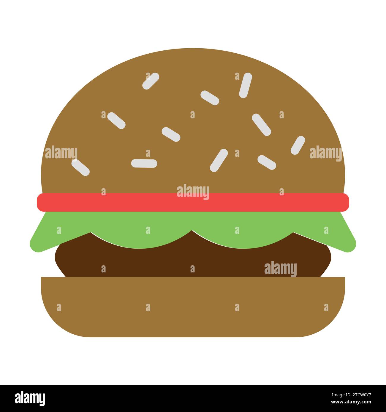 Icona vettore hamburger su sfondo bianco Illustrazione Vettoriale