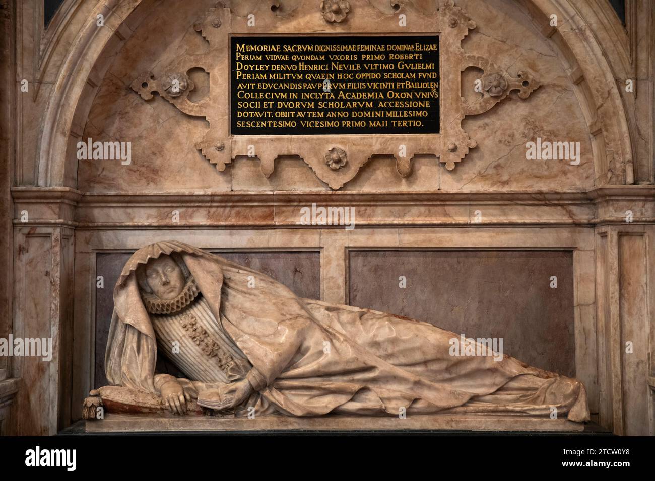 Regno Unito, Inghilterra, Oxfordshire, Henley on Thames, St Mary’s Church, C16th Tomb dell'autrice Dame Elizabeth Periam, sorella di Francis Bacon Foto Stock