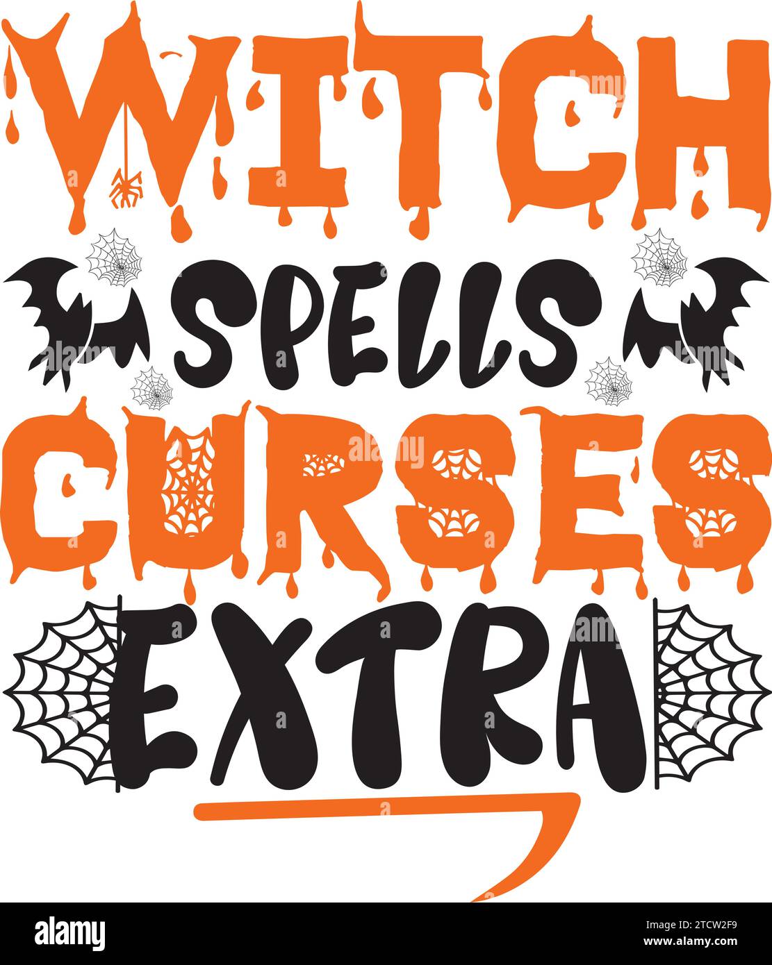 Witch Spells maledice Extra, Halloween SVG Design Illustrazione Vettoriale