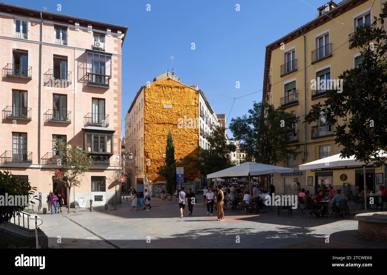 Plazuela de Santiago a Madrid Foto Stock