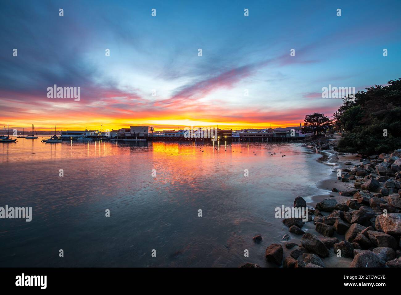 Old Fishermans Wharf all'alba Foto Stock