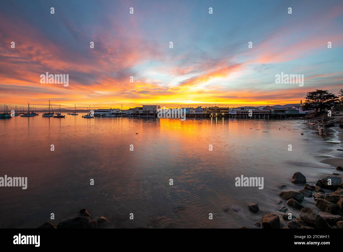 Old Fishermans Wharf all'alba Foto Stock
