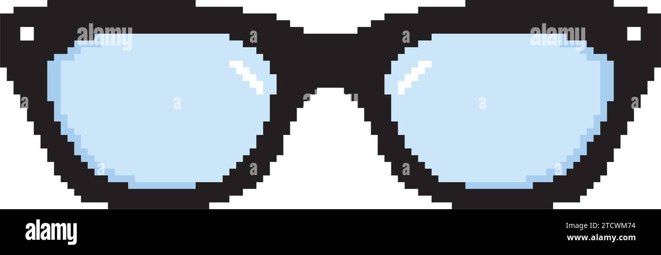 Occhiali colorati pixelati Icon Vector Illustrazione Vettoriale