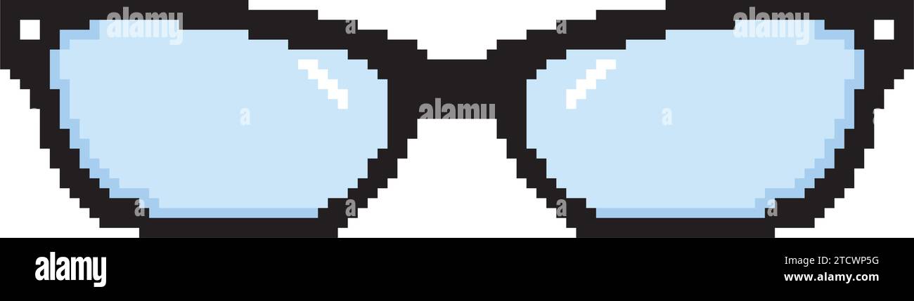 Occhiali colorati pixelati Icon Vector Illustrazione Vettoriale