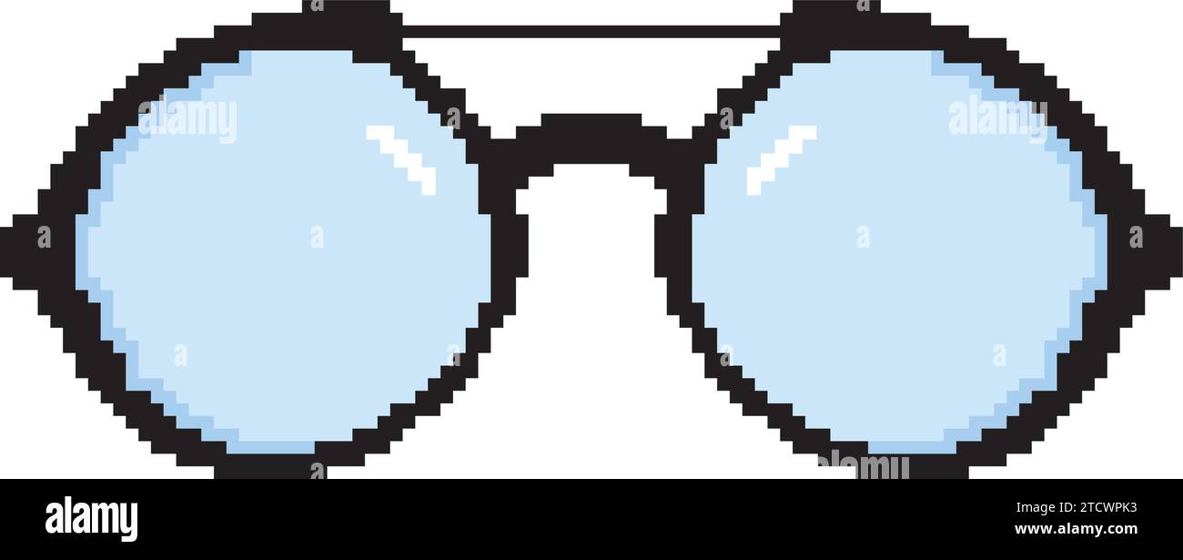 Occhiali colorati pixelati Icon Vector Illustrazione Vettoriale