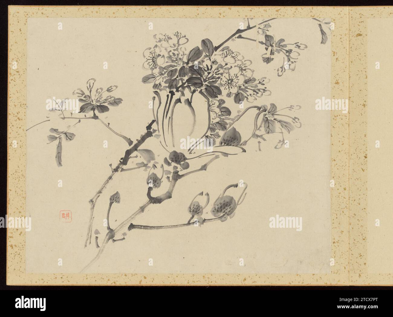 "Refined Elegance in the Four Seasons" (Shiji seiga), album of Flower Paintings 2015 di Yamamoto Baiitsu Foto Stock