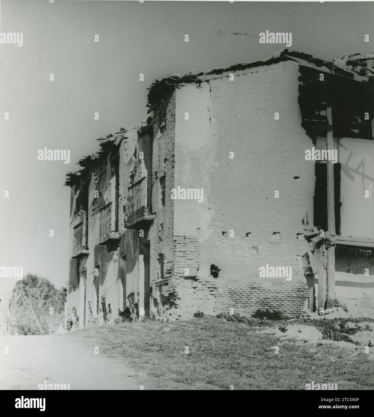 Brunete (Madrid), luglio 1937. Guerra civile spagnola. Rovine di Brunete dopo la battaglia del luglio 1937. Crediti: Album / Archivo ABC Foto Stock