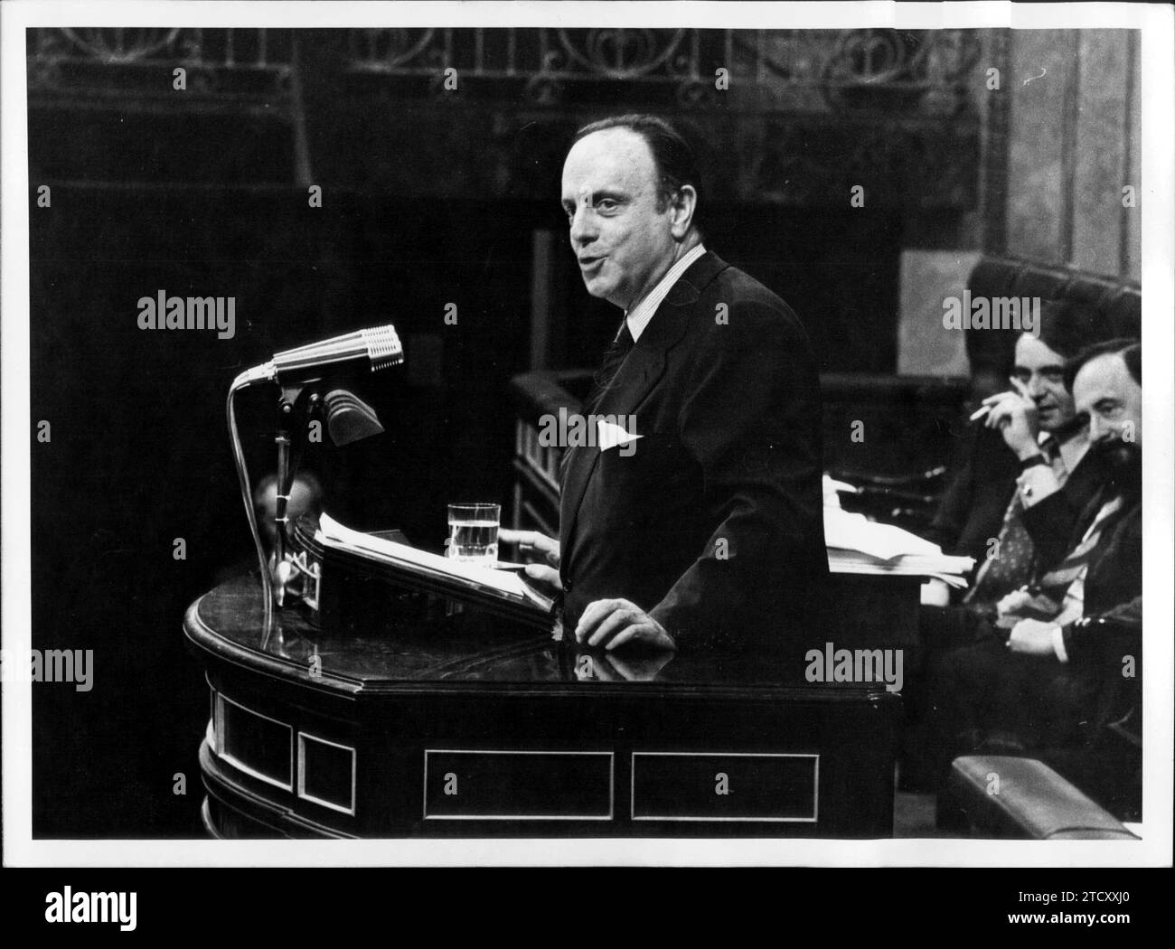 07/06/1978. Manuel Fraga Iribarne in un discorso al Congresso sull'articolo 15 della Costituzione. Crediti: Album / Archivo ABC / Manuel Sanz Bermejo Foto Stock