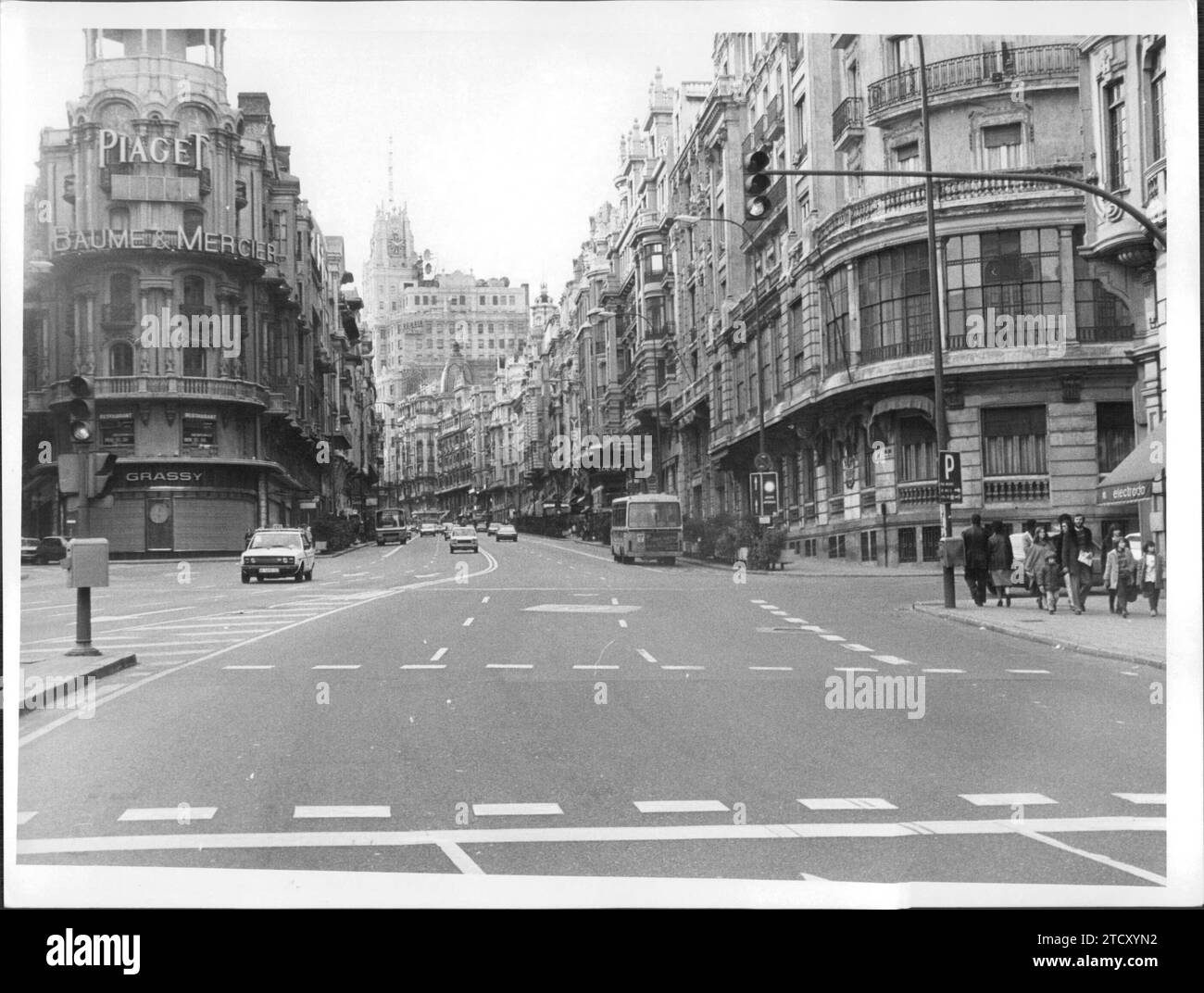 La grande strada di Madrid nel marzo 1982. Crediti: Album / Archivo ABC / Luis Alonso Foto Stock