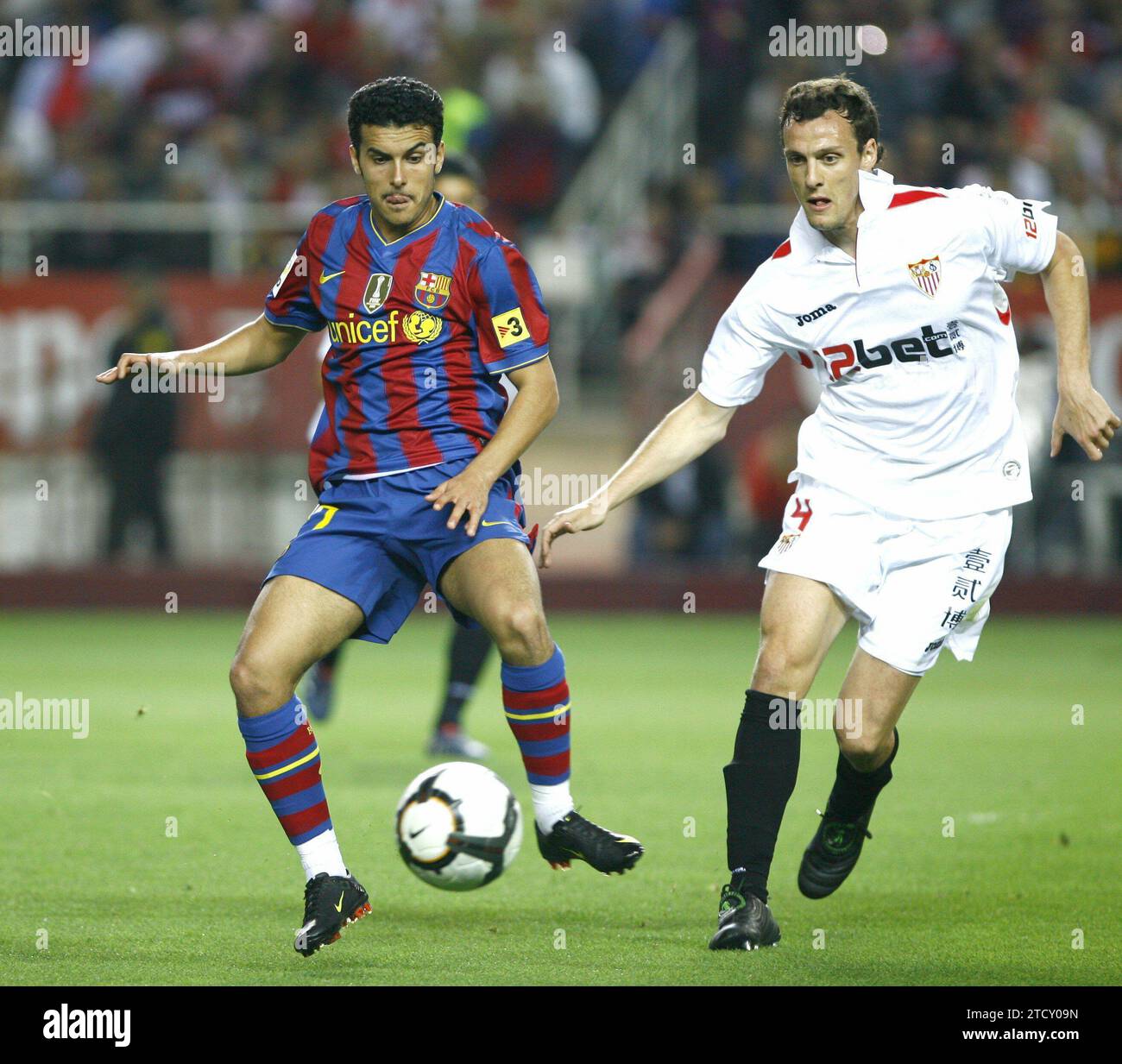 Siviglia, 05/08/2010. Partita di campionato tra Siviglia e Barcellona. Foto: Díaz Japón. Archsev. Crediti: Album / Archivo ABC / Díaz Japón Foto Stock