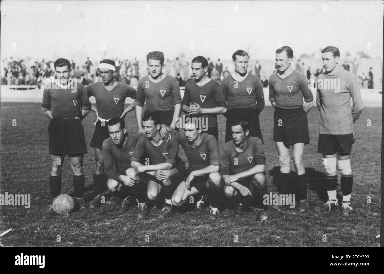 03/02/1935. Squadra Murcia, nel pomeriggio pareggiano con Levante, diventando secondi classificati. Crediti: Album / Archivo ABC / Vidal Foto Stock