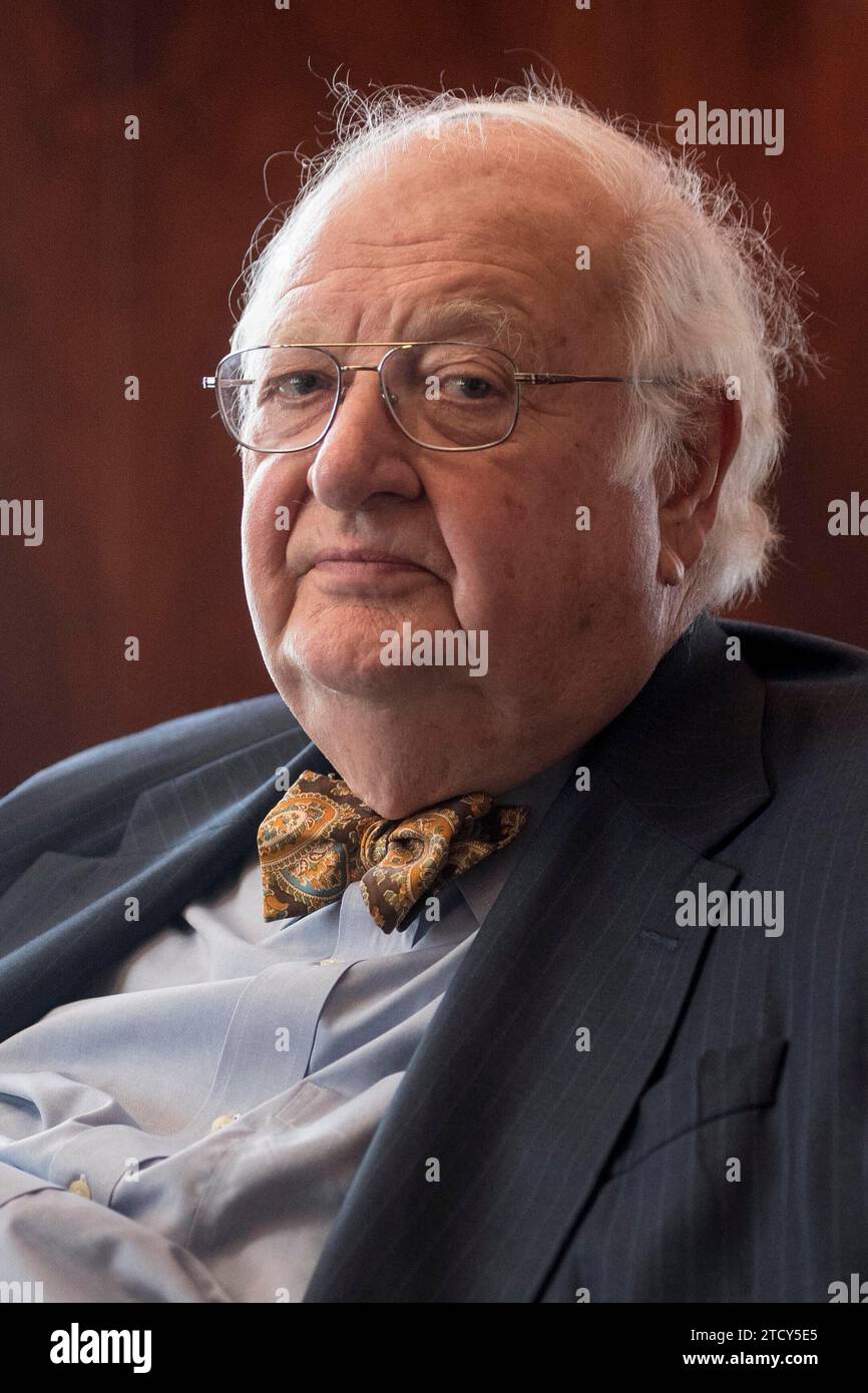 Madrid, 29/05/2017. Intervista al premio Nobel per l'economia Angus Deaton presso la BBVA Foundation. Foto: Di San Bernardo Archdc. Crediti: Album / Archivo ABC / Eduardo San Bernardo Foto Stock