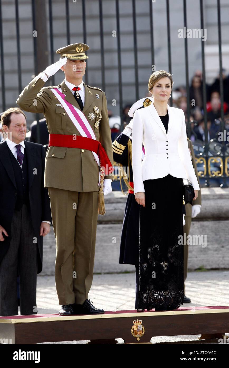 Madrid, 01/06/2016. Celebrazione della Pasqua militare presieduta da sua Maestà Re Felipe vi e dalla Regina Letizia. Foto: Ernesto acute Archdc. Crediti: Album / Archivo ABC / Ernesto Agudo Foto Stock