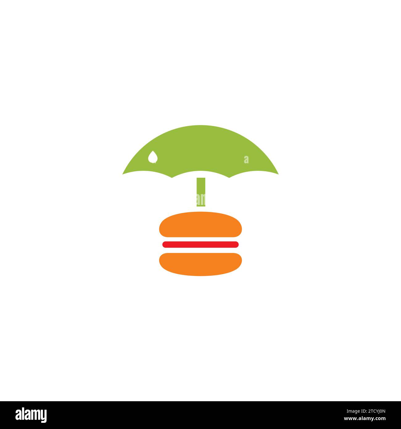 Logo Burger Umbrella. Icona del cibo Illustrazione Vettoriale