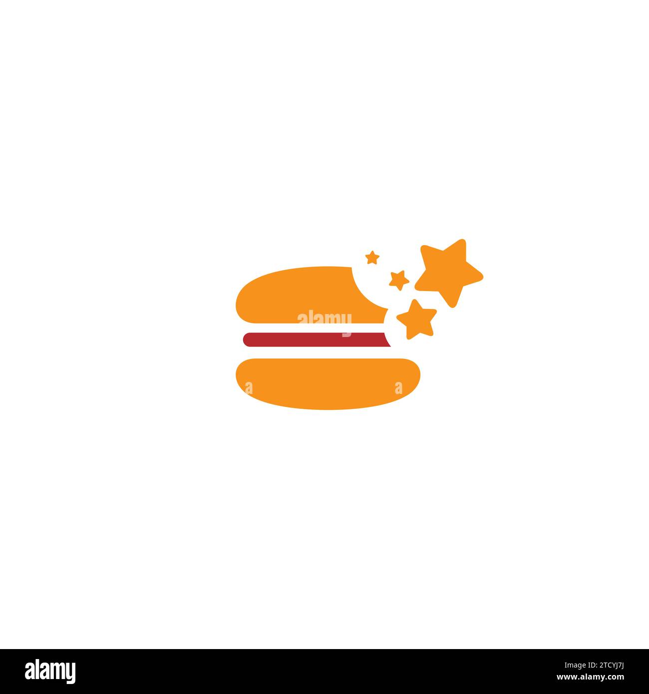 Logo Burger Star. Vettore icona cibo. logo del ristorante Illustrazione Vettoriale