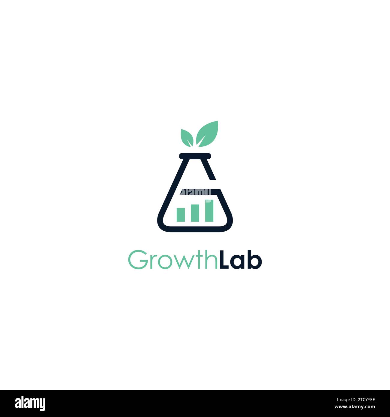 Logo Growth Lab Design semplice. Logo del vetro da laboratorio Illustrazione Vettoriale