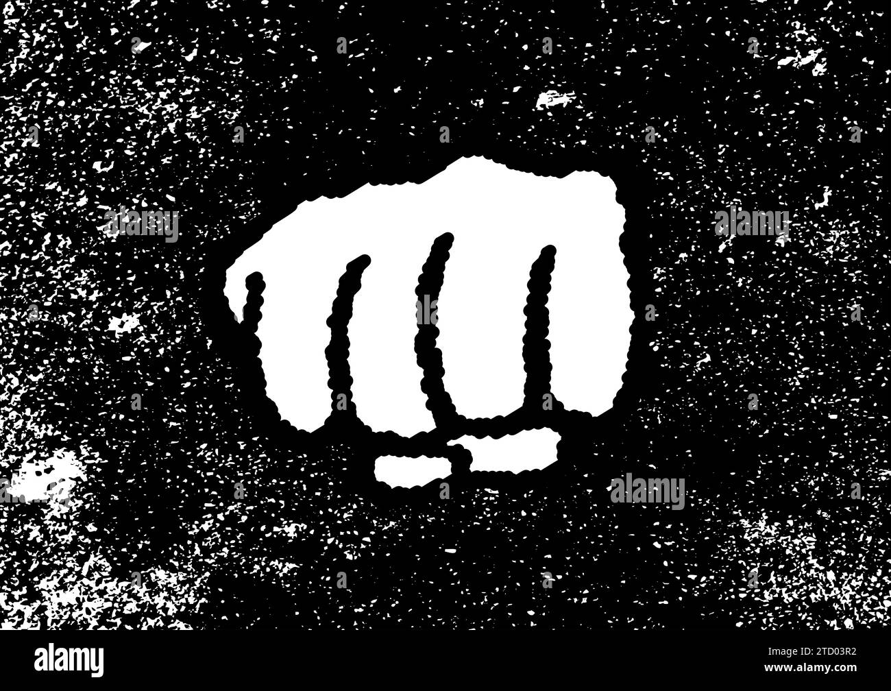 Elemento di design grunge punzonante in bianco e nero Foto Stock