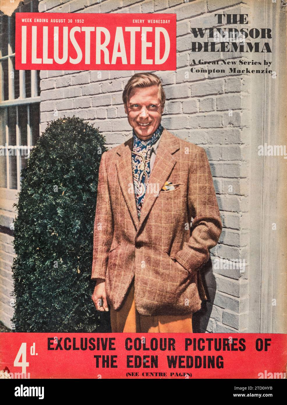 La copertina della rivista "Illustrated" dell'agosto 1952, con una fotografia a colori di Edoardo, duca di Windsor (l'ex re Edoardo VIII) nella sua casa di Parigi. Trascorse il resto della sua vita in Francia fino alla sua morte nel 1972 Foto Stock