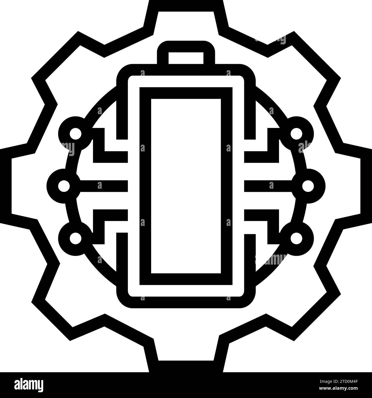 illustrazione del vettore dell'icona della linea di energia di gestione della batteria Illustrazione Vettoriale