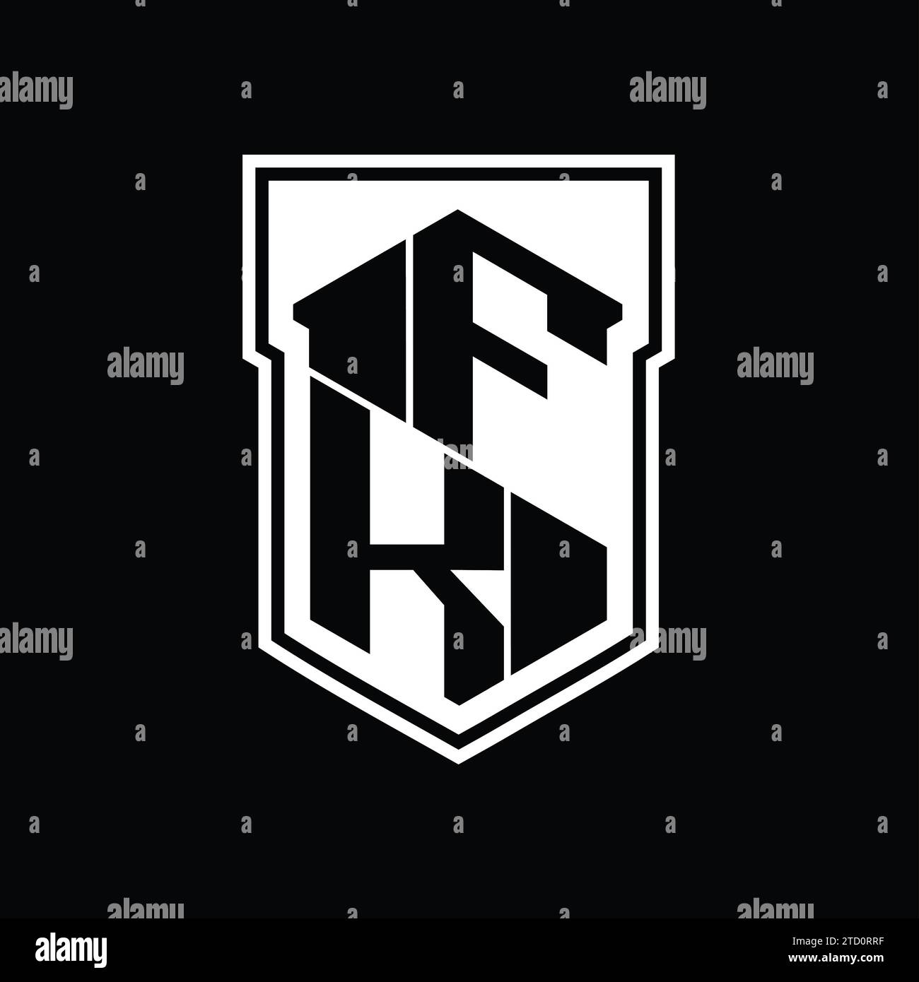 FK Letter Logo monogramma esagonale geometrico verso l'alto e verso il basso schermo interno modello di design isolato Foto Stock