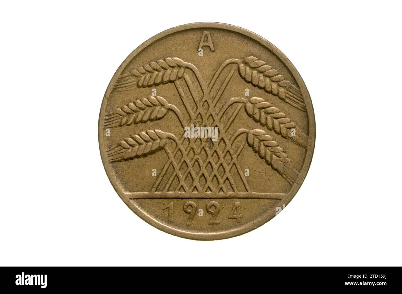 Repubblica di Weimar 10 moneta Reichspfennig Foto Stock